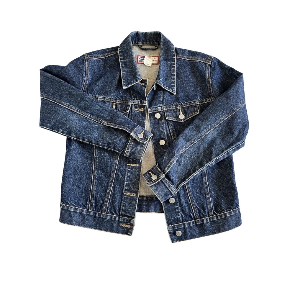 VTG Denim Jean Jacket Dark Blue Women's Size Small Old Navy‎